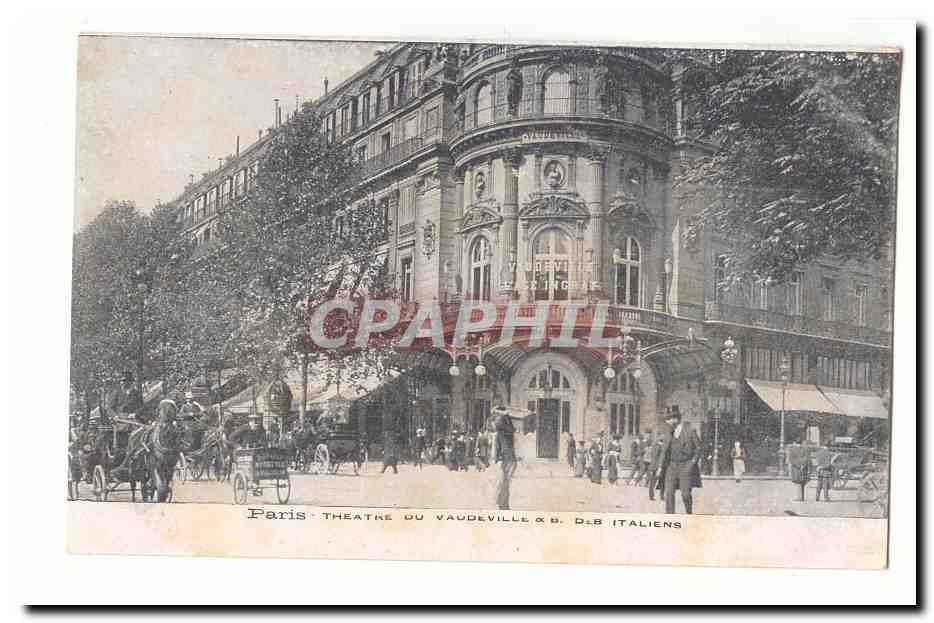 Paris (9eme) CPA theatre de Vaudeville et boulevard des Italiens