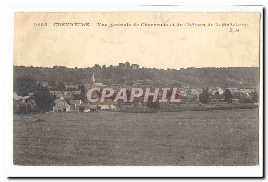 Chevreuse — Vue générale de Chevreuse et du Château de la Madeleine — E.M.