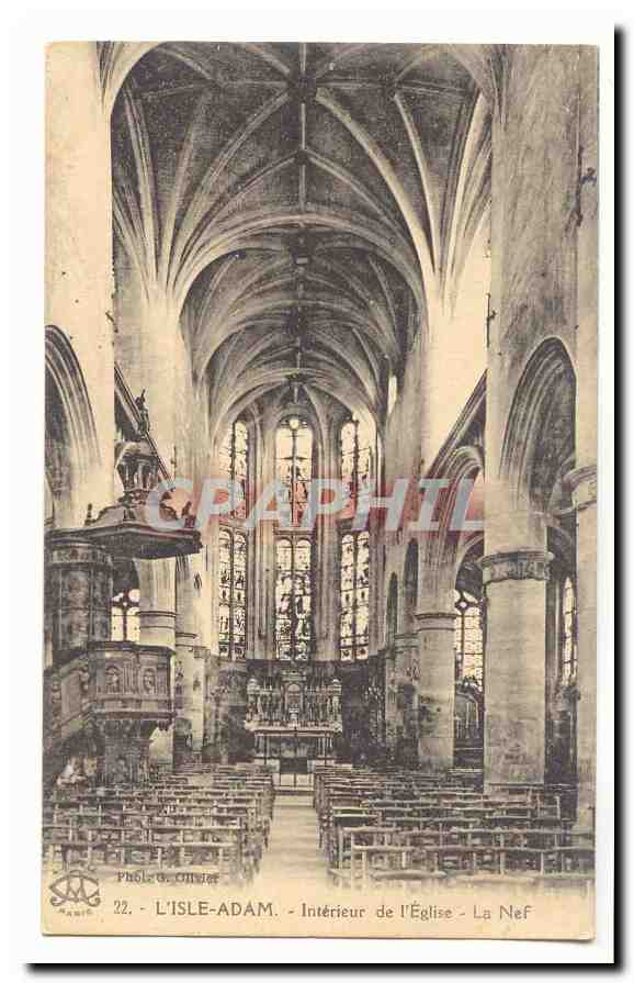 L'Isle-Adam — Intérieur de l'Église — La Nef — Photo G. Olivier