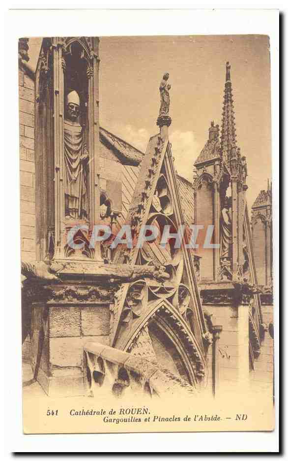Rouen CPA Cathedrale Gargouilles et pinacles de l'abside