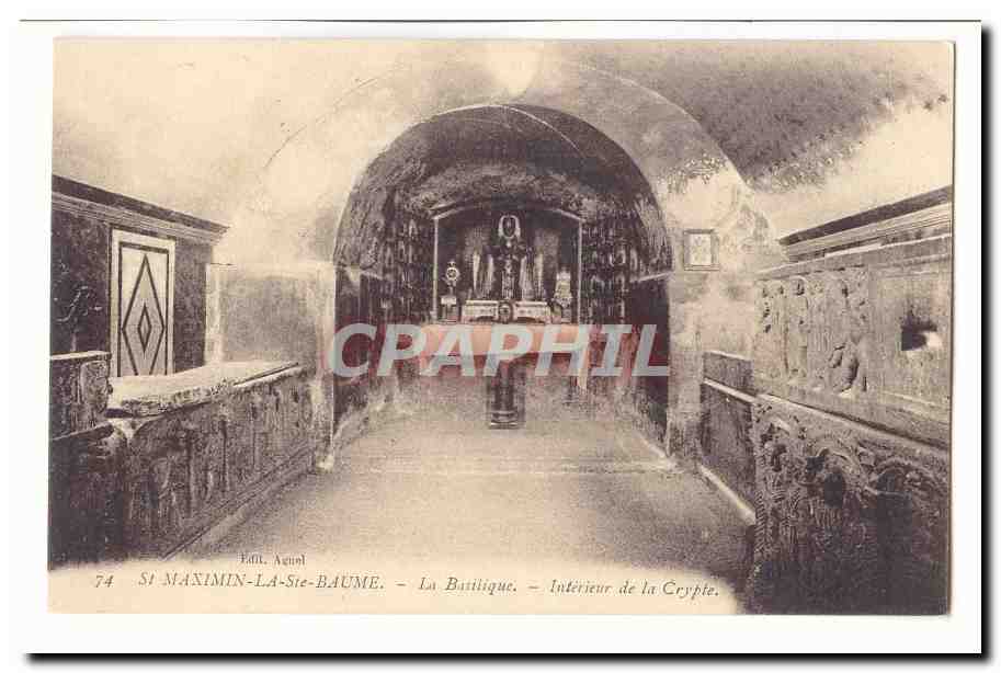 St Maximin la Ste Baume CPA La basilique interieur de la crypte