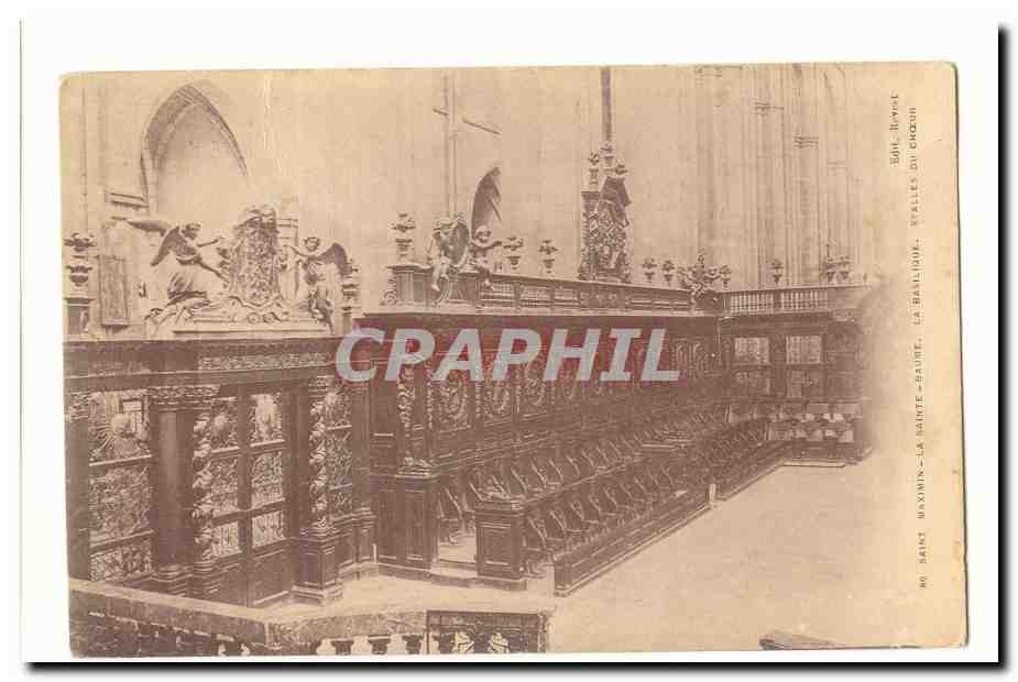 Saint Maximin La Sainte Baume CPA La basilique Stalles du choeur