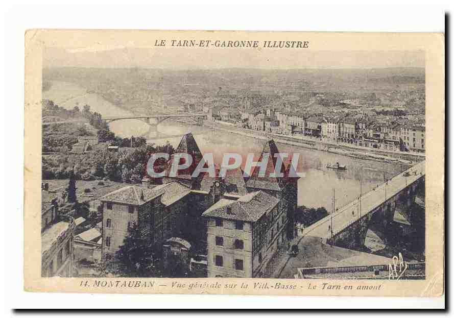 Montauban CPA Vue generale sur al ville basse Le Tarn en amont
