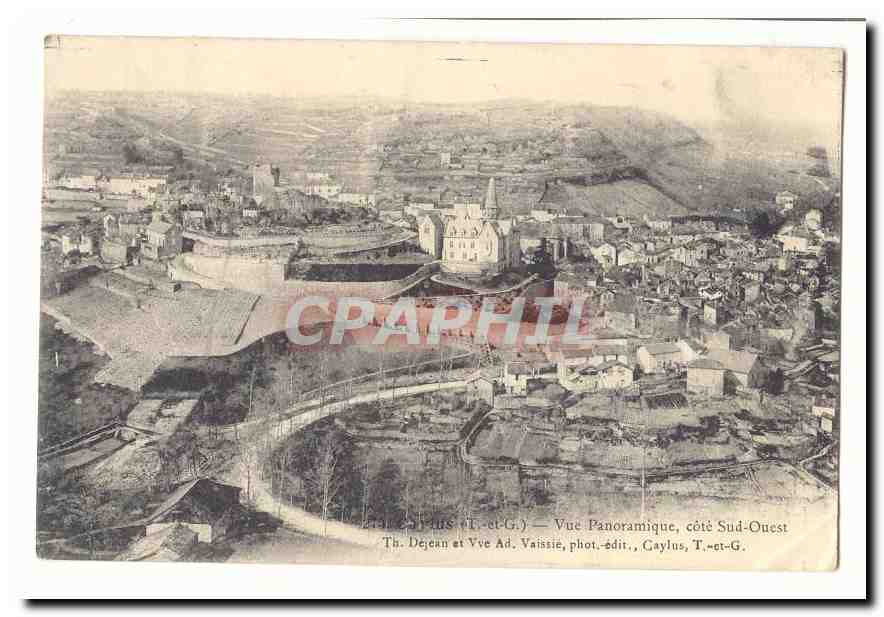 Caylus CPA Vue panoramique cote Sud Ouest