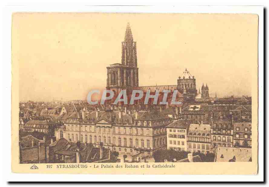 Strasbourg CPA Le palais des Rohan et la cathedrale