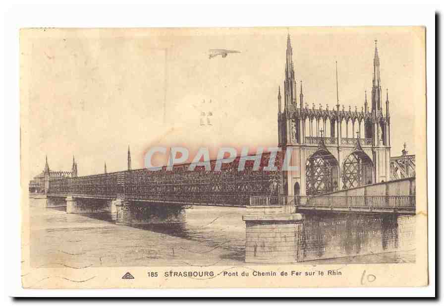 Strasbourg CPA Pont du chemin de fer sur le Rhin