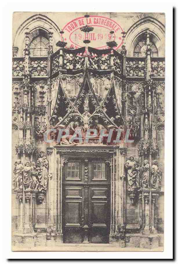 Strasbourg CPA Plate forme de la cathedrale de Strasbourg Portail Saint Laurent