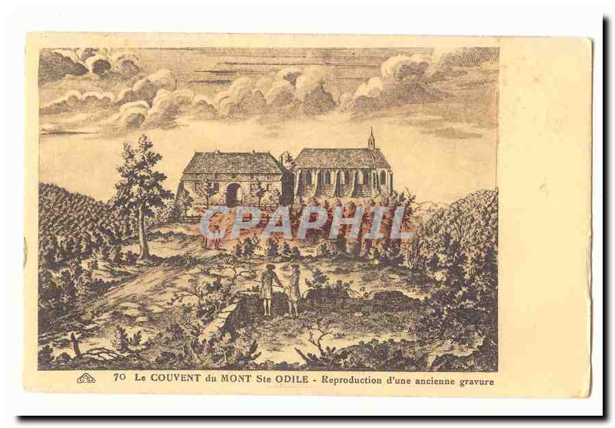 Le COUVENT du MONT Ste ODILE — Reproduction d'une ancienne gravure — n° 70
