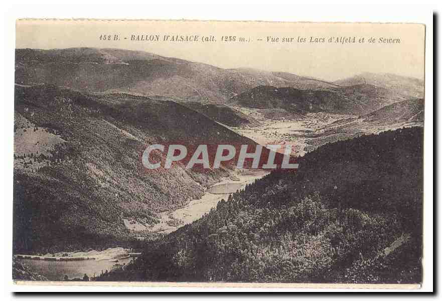 Ballon d´Alsace (alt 1256m) CPA Vue sur les lacs d'Alfeld et de Sewen
