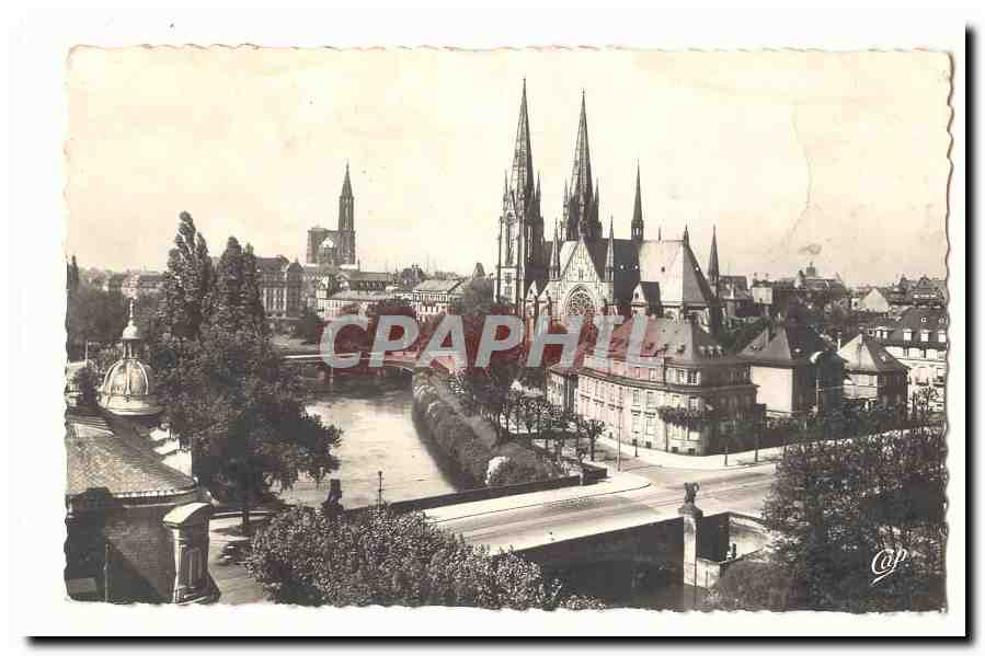 Strasbourg CPA L'eglise Saint Paul et la cathedrale