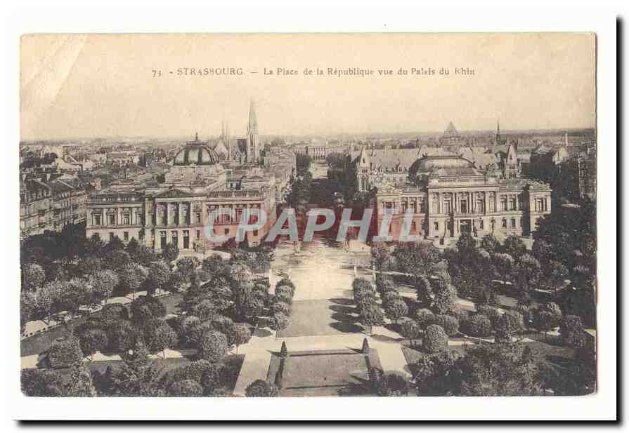 Strasbourg CPA La place de la republique vue du palais du Rhin