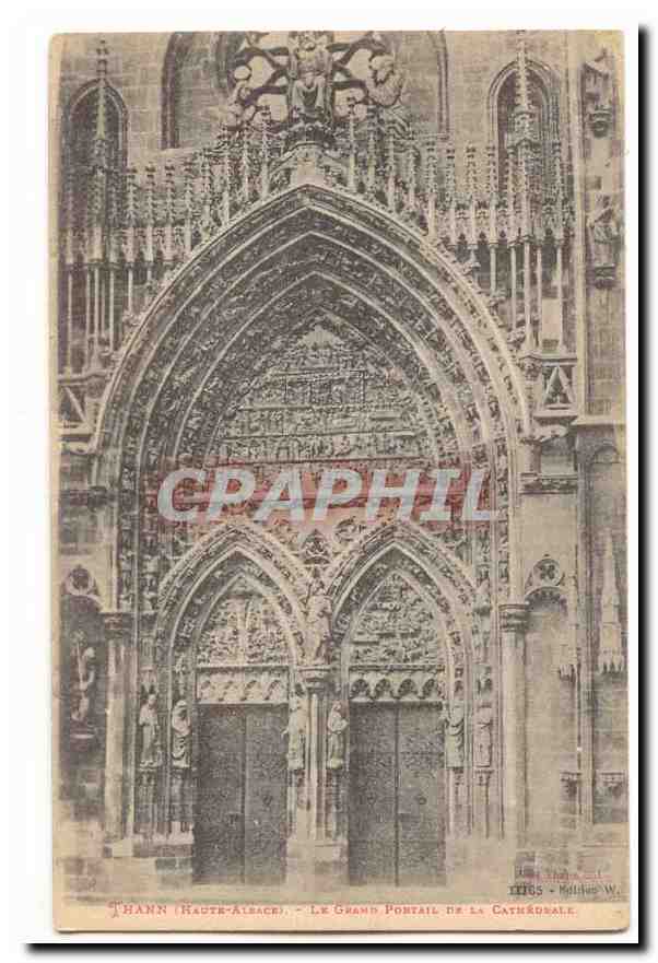 Thann CPA Le grand portail de la cathedrale