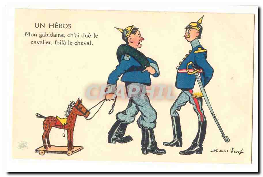 CPA Un heros Mon gabidaine chai due le cavalier foila le cheval