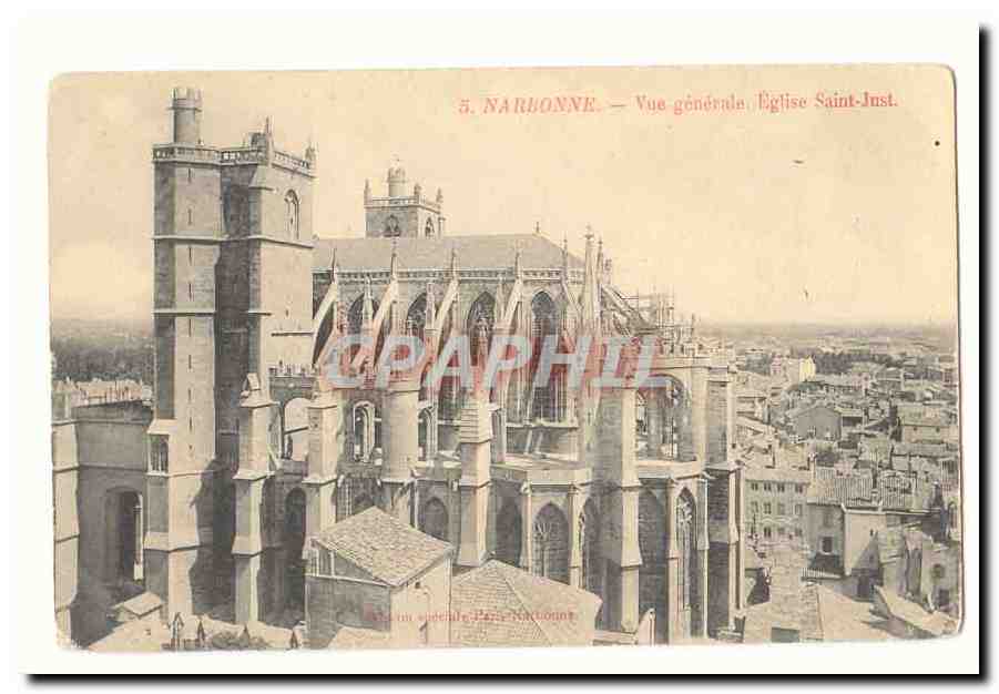 Narbonne CPA Vue generale Eglise Saint Just