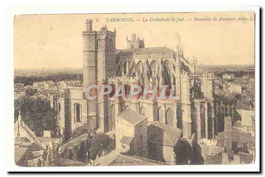 Narbonne CPA la cathedrale Saint Just Ensemble de plusieurs styles
