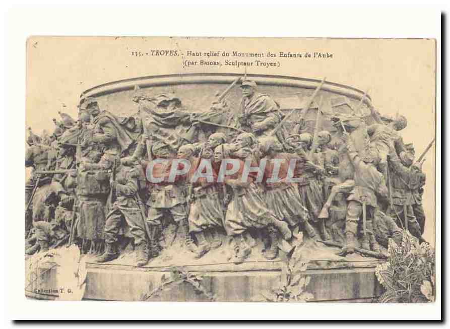 Troyes — Haut-relief du Monument des Enfants de l'Anbe (par Brion, Sculpteur Troyen)