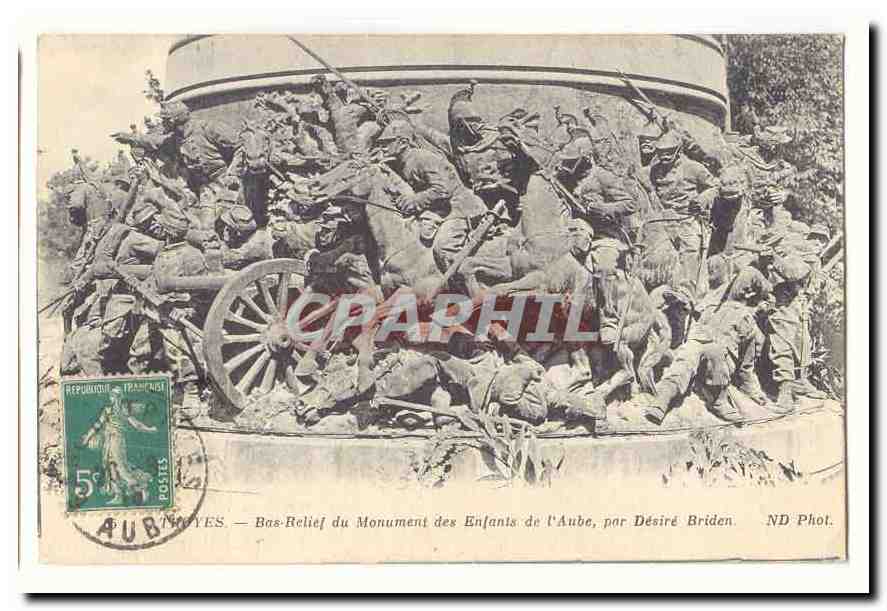 Thoyes — Bas-relief du Monument des Enfants de l'Aube, par Désiré Briden — ND Phot.