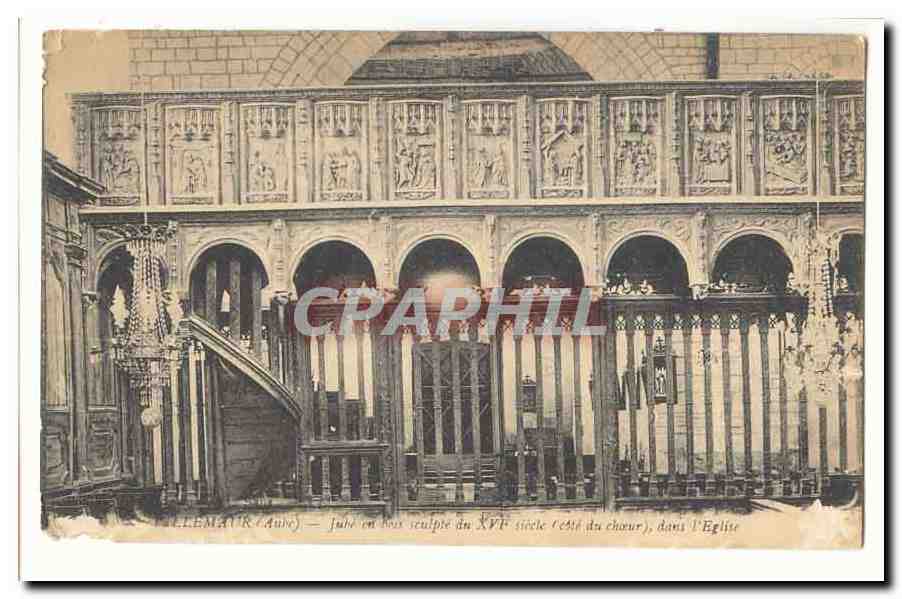 Villemaur-l'Église — Jubé en bois sculpté du XVIIe siècle (côté du chœur), dans l'Église