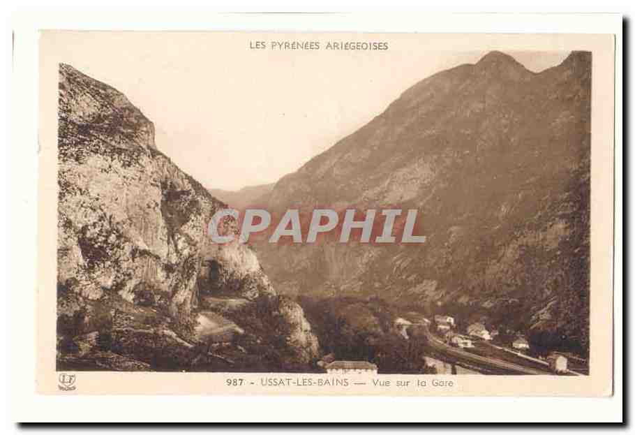Ussat les Bains CPA Vue sur la Gare
