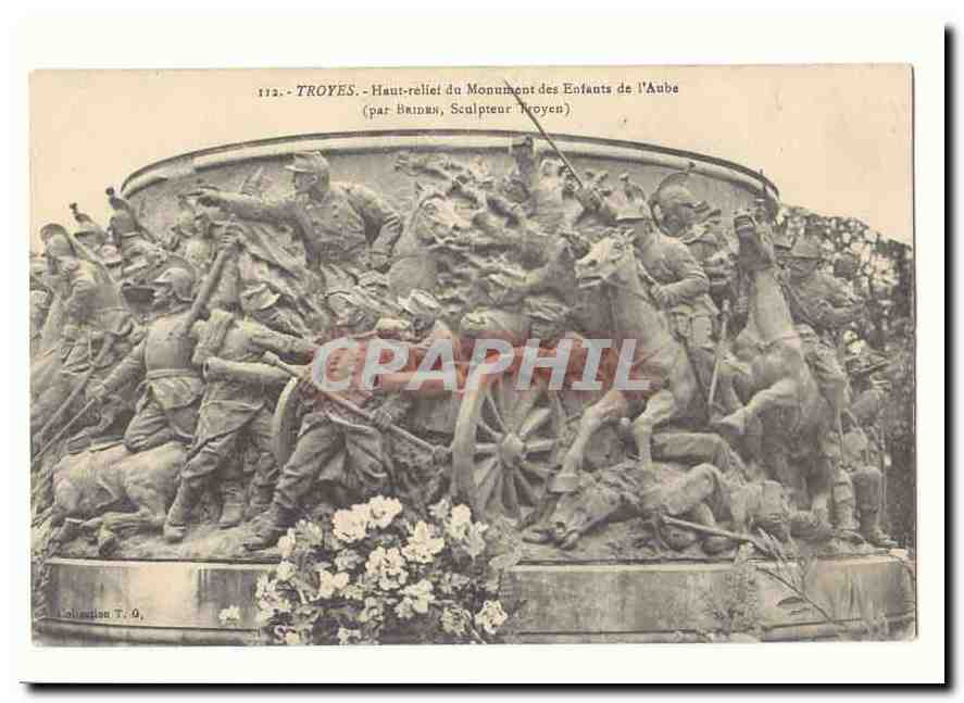 Troyes - Haut-relief du Monument des Enfants de l'Aube (par Bardin, Sculpteur Troyen)