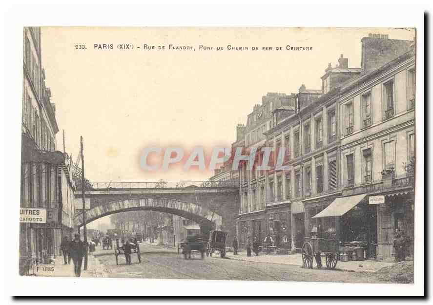 Paris (19eme) CPA Rue de Flandre pont du chemin de fer de ceinture