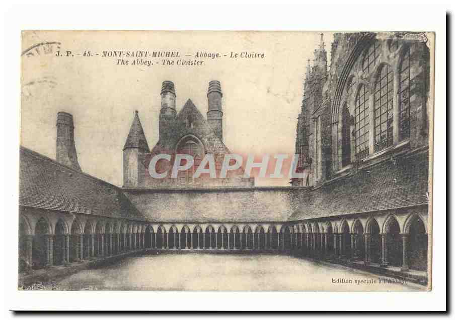 Mont Saint Michel CPA Abbaye Le cloitre