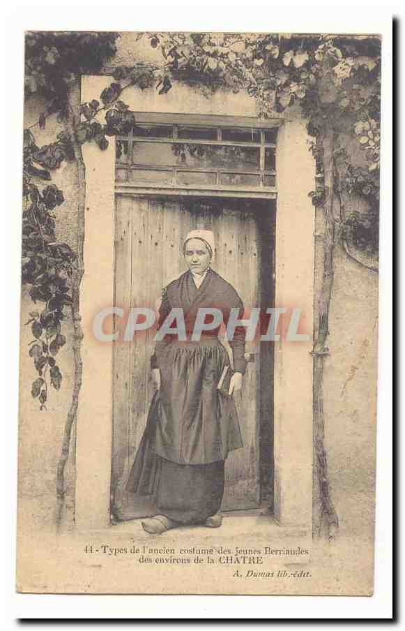CPA Types de l'ancien cosutme des jeunes Berriaudes des environs de LA chatre (Indre) TOP