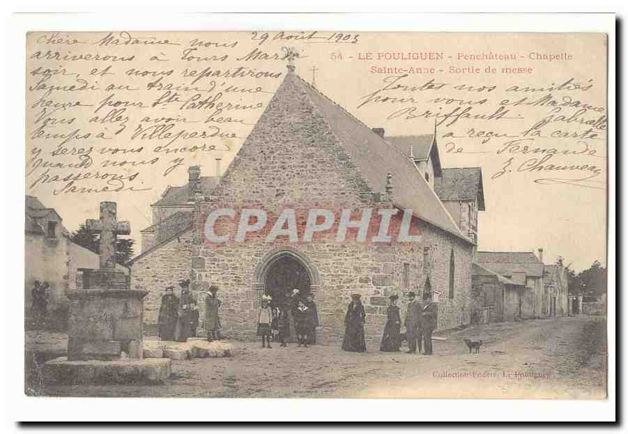 Le Pouliguen CPA Penchateau Chapelle Sainte Ane Sortie de messe
