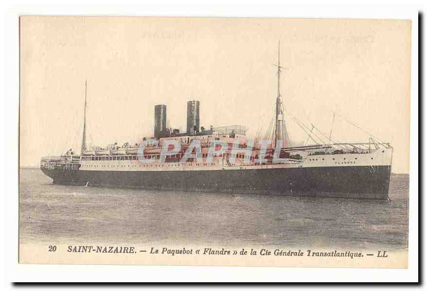 Saint-Nazaire — Le paquebot « Flandre » de la Cie Générale Transatlantique — LL