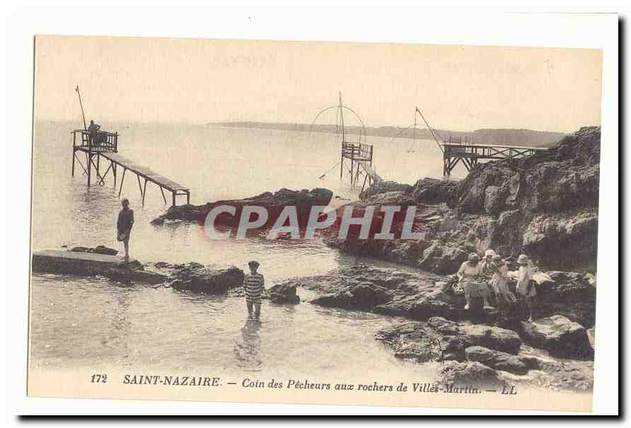 Saint Nazaire CPA Coin des pecheurs aux rochers de Villes Martin