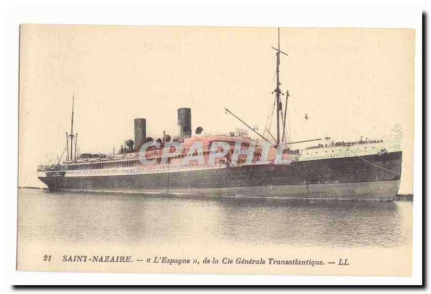 Saint-Nazaire — Le paquebot « L'Espagne » de la Cie Générale Transatlantique — LL