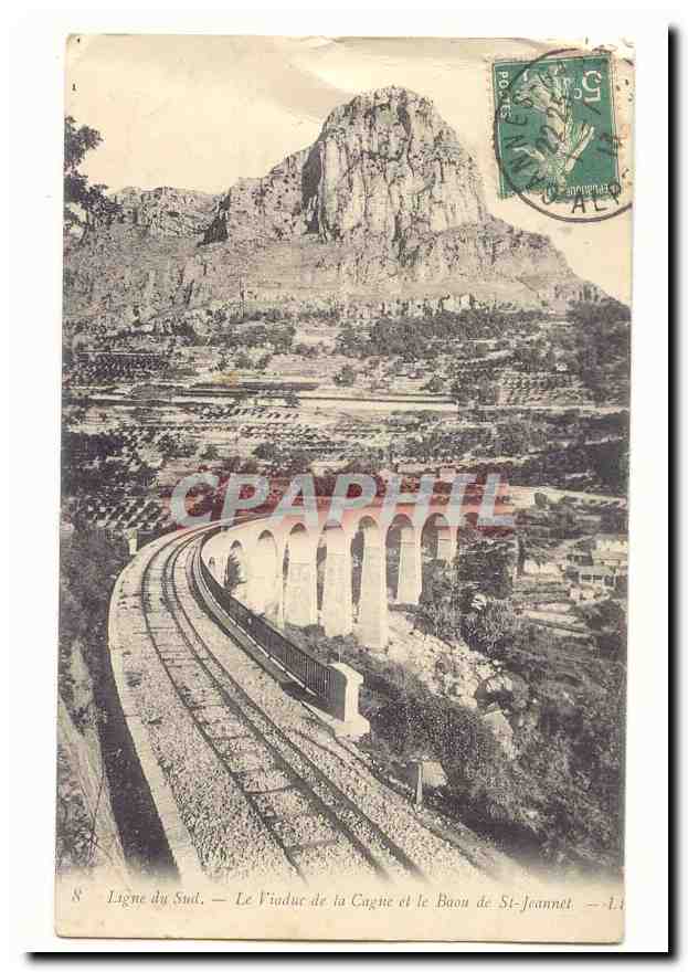 Ligne du sud CPA Le viaduc de la Cagne et le Baou de St Jeannet