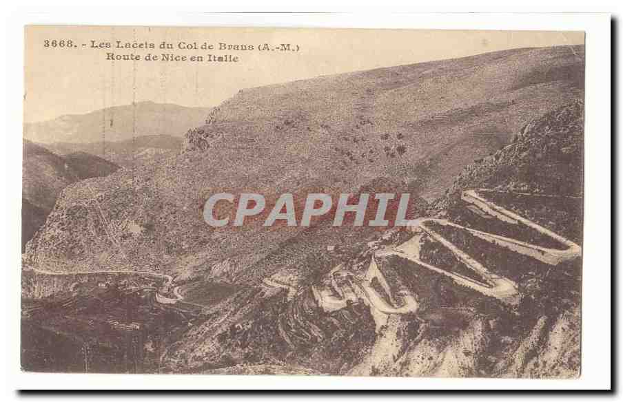 Les lacets du col de Braus CPA Route de Nice en Italie