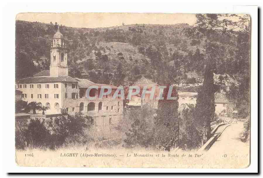 Sanctuaire de Laghet CPA Le monastere et le route de la Tu