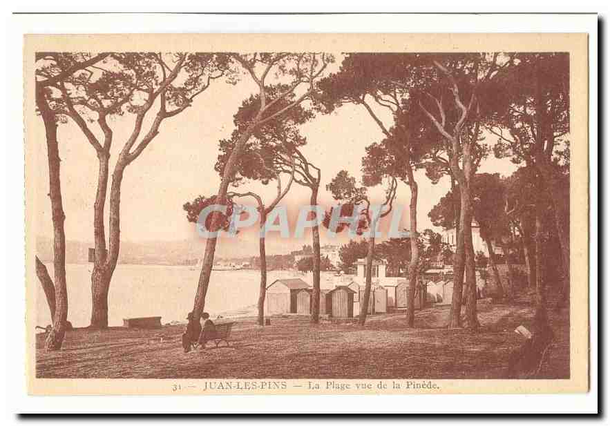 Juan les Pins CPA La plage vue de la Pinede