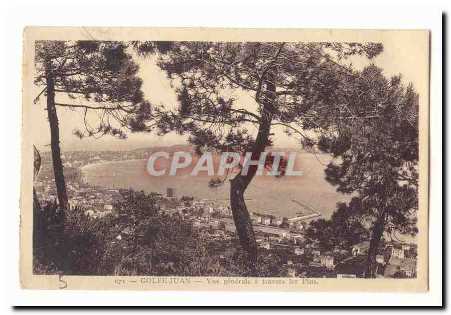 Golfe Juan CPA Vue generale a travers les pins