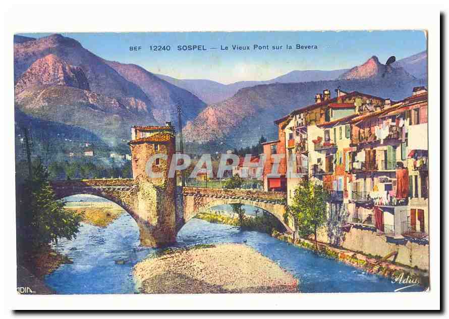 Sospel CPA Le vieux pont sur la Bevera