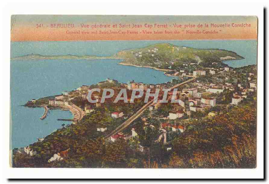 Beaulieu CPA Vue generale et Saint Jean CAp Ferrat Vue prise de la Nouvelle Corniche