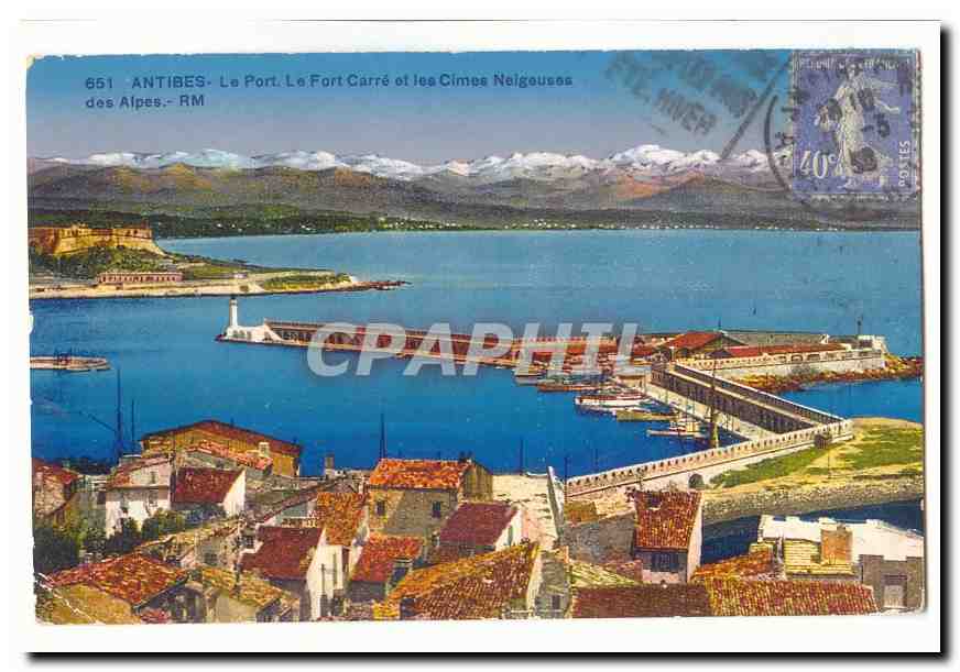 Antibes CPA Le port Le fort carre et les cimes negeuses