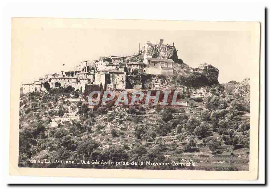 Eze CPA Vue generale prise de la Moyenne Corniche