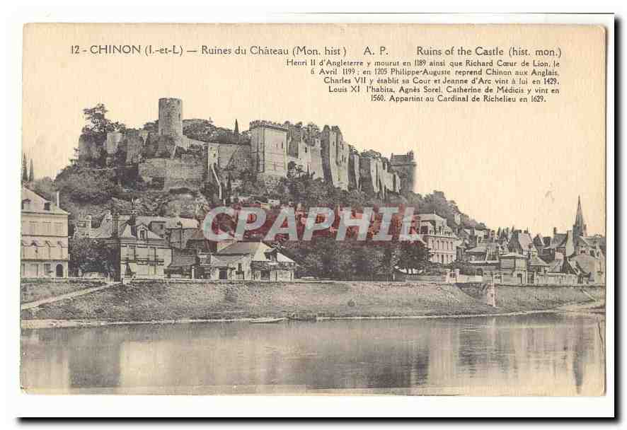 Chinon CPA Ruines du chateau