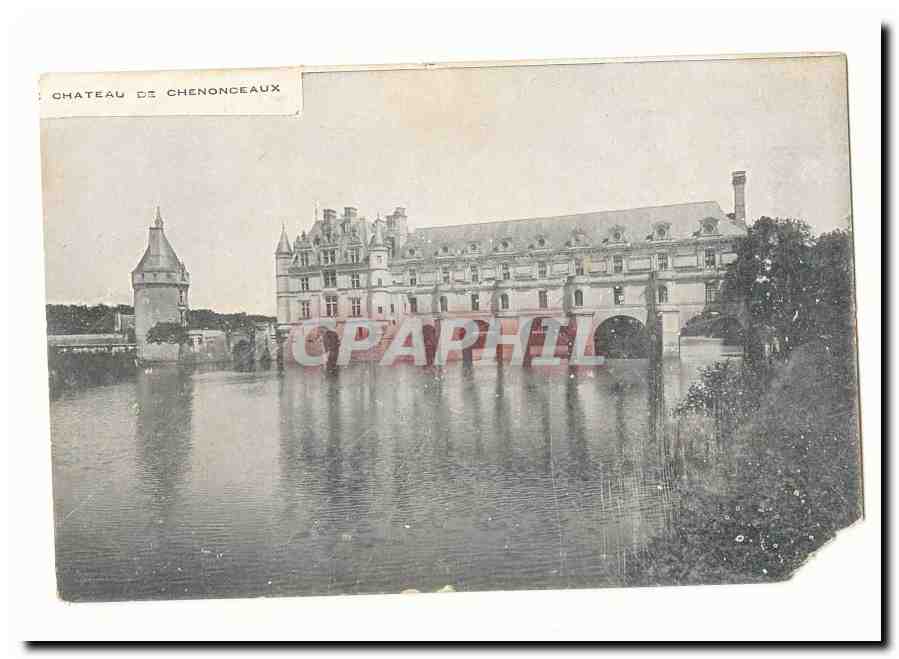 CPA Chateau de Chenonceaux (au dos publicite Journal des Adjudications des ventes immobilieres)