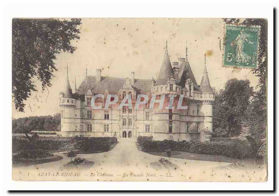 Azay le Rideau CPA Le chateau La facade Nord