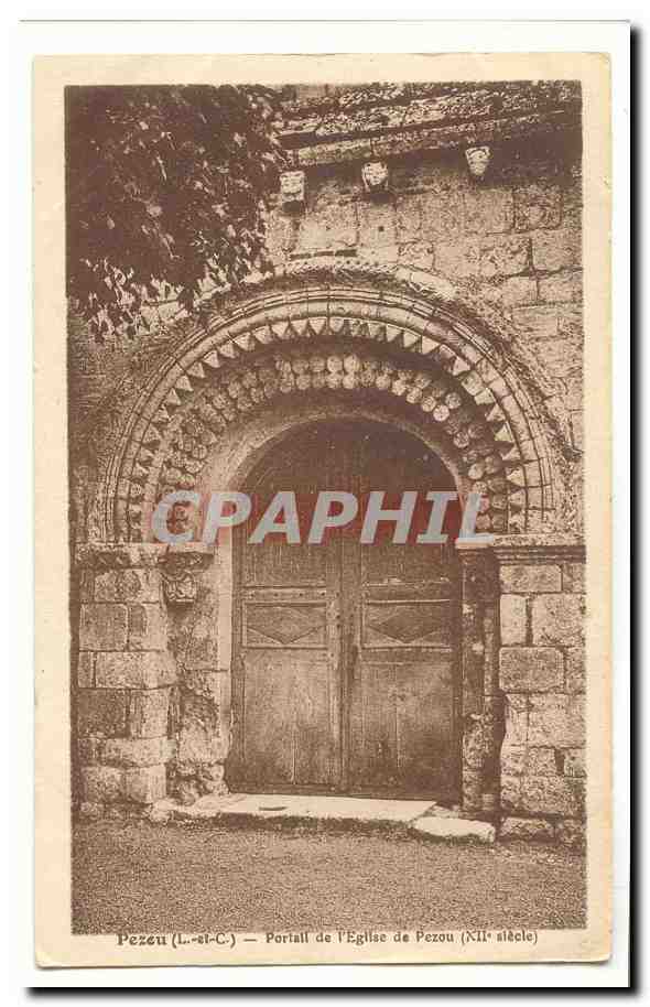 Pezou CPA Portail de l'eglise de Pezou (12eme)