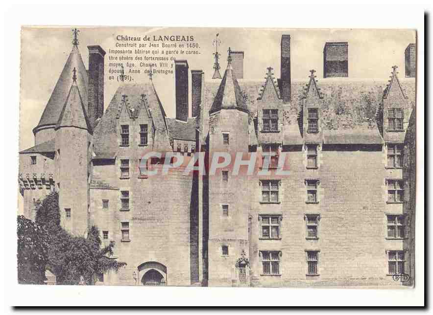 Chateau de Langeais CPA Construit par Jean Bourre