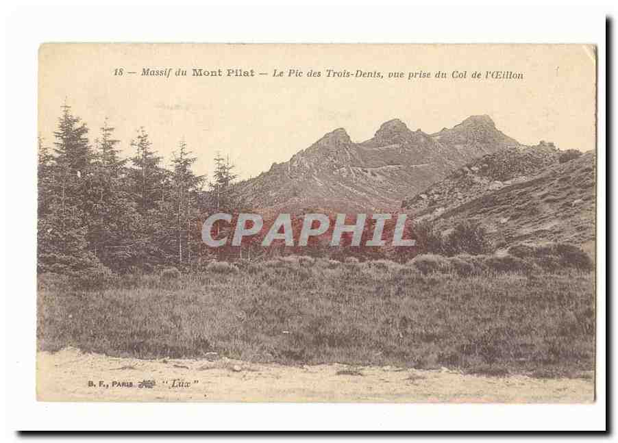 Massif du Mont Pileat — Le Pic des Trois-Dents, vue prise du Col de l'Eillon — B. F., Paris, n°15