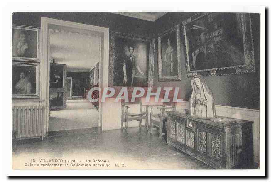 Villandry CPA Le Chateau Galerie renfermant la collection Carvalho