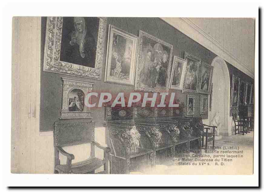 Villandry CPA Le Chateau Galerie renfermant la collection Carvalho (Mater Dolorosa Titien)