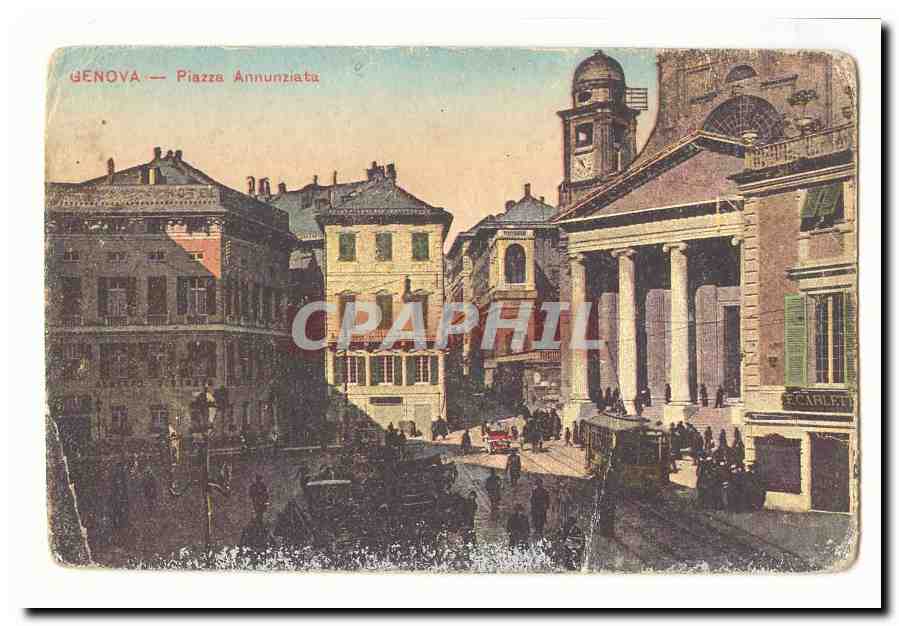 Italie Italia Genova CPA Piazza Annunziata