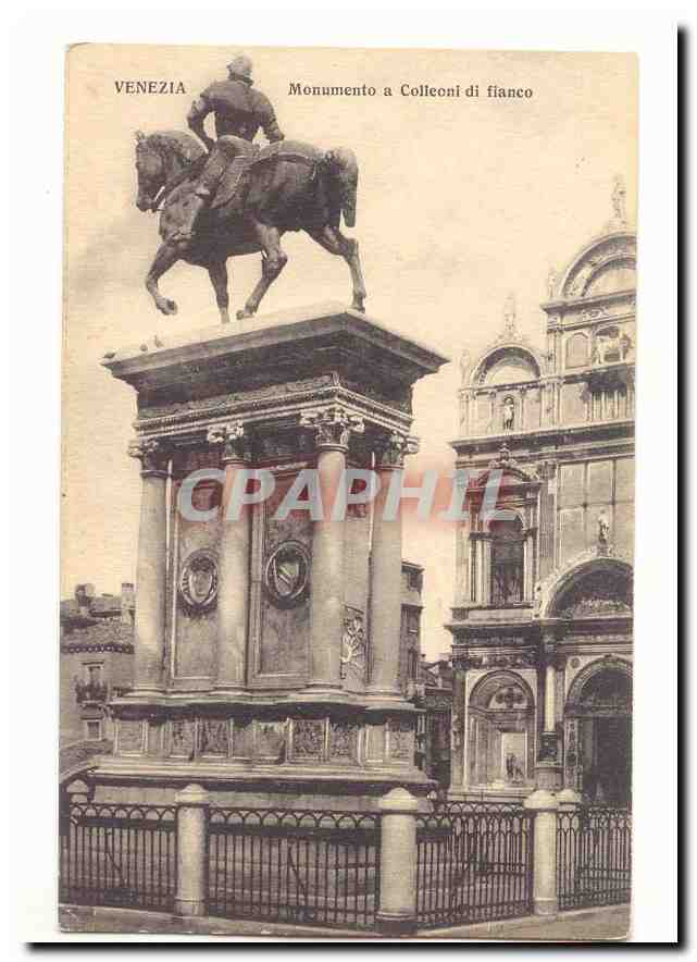 Italie Italia Venezia CPA Monumento a Colleoni di fianco